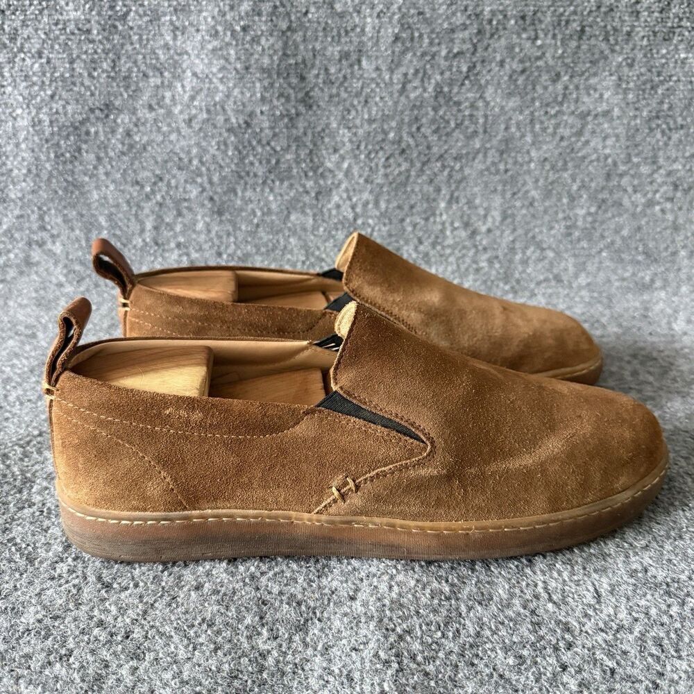 Lactae Hevea Men's Sneakers Brown Suede Slip-On Comfort Shoes Size 10 Casual